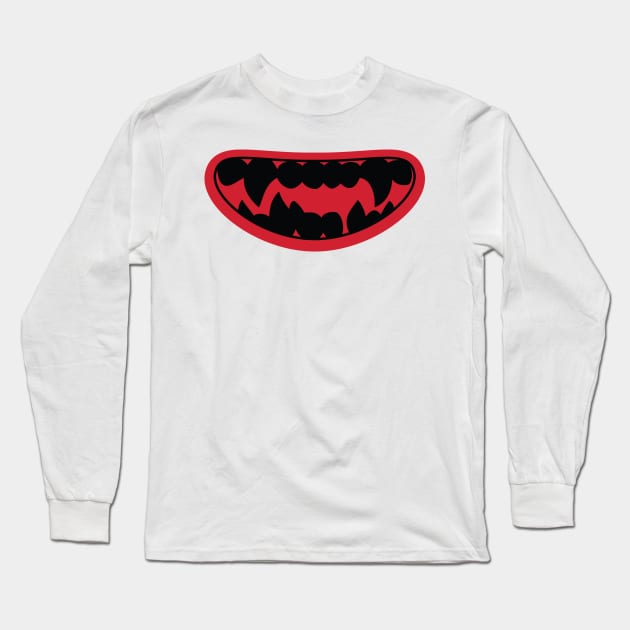 scary teeth face mask Long Sleeve T-Shirt by PIIZ